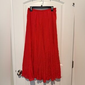 New Directions Vibrant Red Maxi Skirt